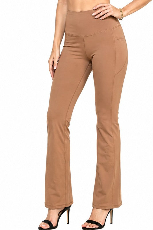 Active Yoga Flare Pants – High Waist Side Pocket Fit