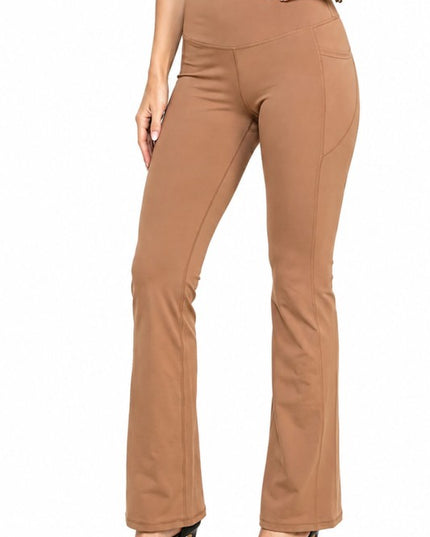 Active Yoga Flare Pants – High Waist Side Pocket Fit