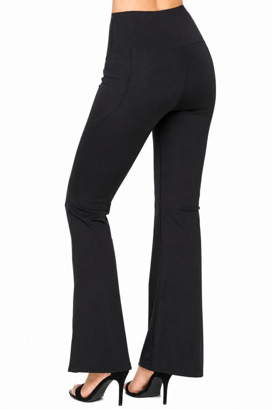 Active Yoga Flare Pants – High Waist Side Pocket Fit