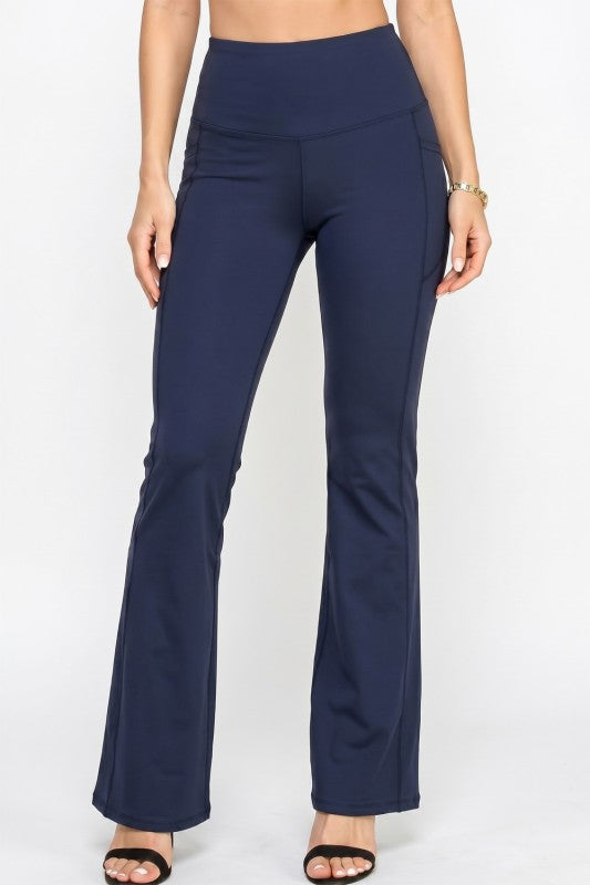 Active Yoga Flare Pants – High Waist Side Pocket Fit