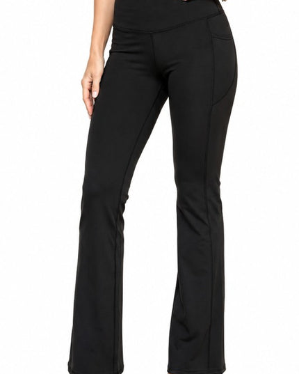 Active Yoga Flare Pants – High Waist Side Pocket Fit