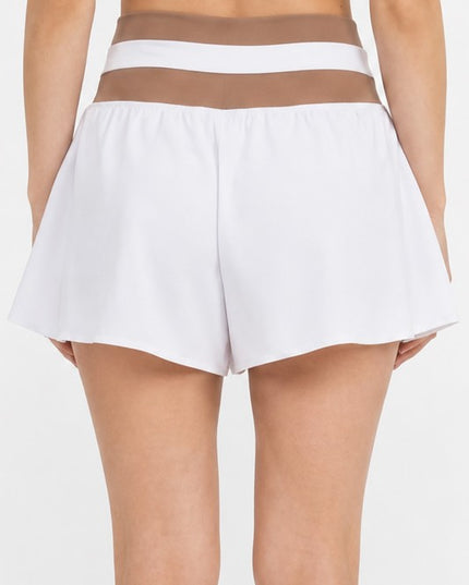Cross Waist Two Tone Shorts – High Waist