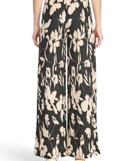 HK17 Floral Print Crinkle – Straight Leg Pants