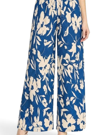 HK17 Floral Print Crinkle – Straight Leg Pants