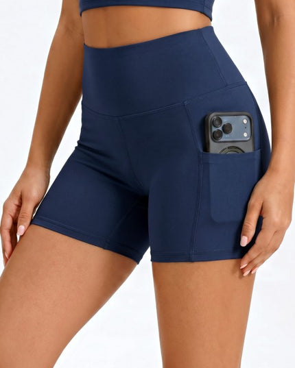 Activewear Yoga Shorts – High Waist Pocket Style