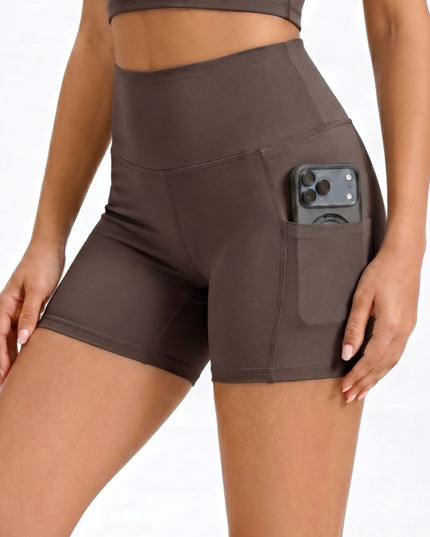 Activewear Yoga Shorts – High Waist Pocket Style
