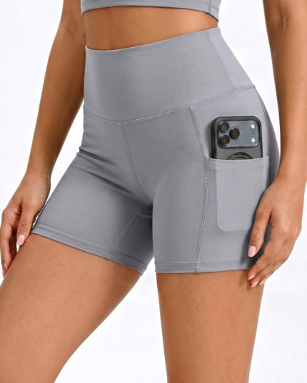 Activewear Yoga Shorts – High Waist Pocket Style