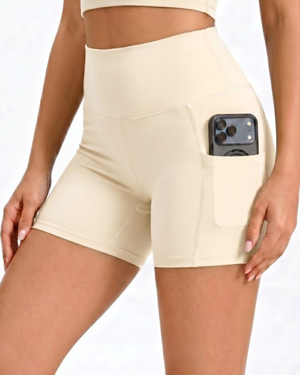 Activewear Yoga Shorts – High Waist Pocket Style