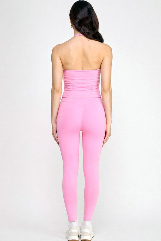 2-Piece Halter Tank & Butt Lift Yoga Pants Set – Sculpt Fit