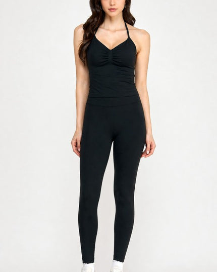 2-Piece Halter Tank & Butt Lift Yoga Pants Set – Sculpt Fit