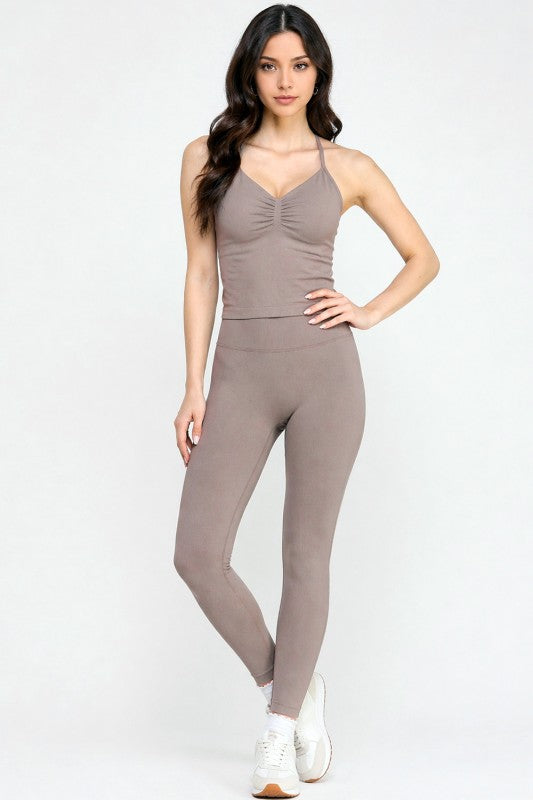 2-Piece Halter Tank & Butt Lift Yoga Pants Set – Sculpt Fit