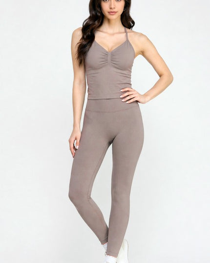 2-Piece Halter Tank & Butt Lift Yoga Pants Set – Sculpt Fit