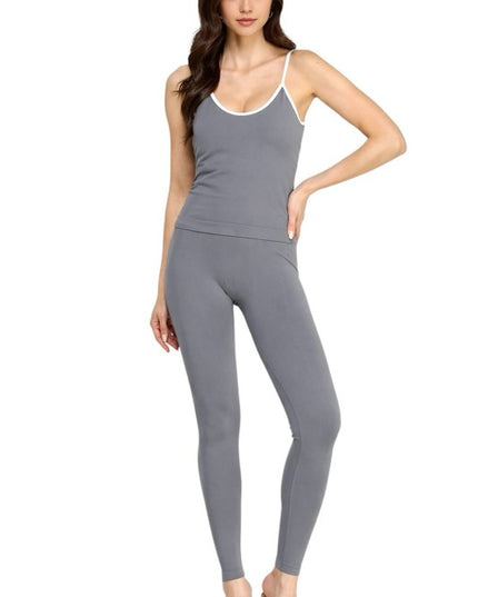 Cami Tank & High Waist Leggings Set – Contrast Active Set