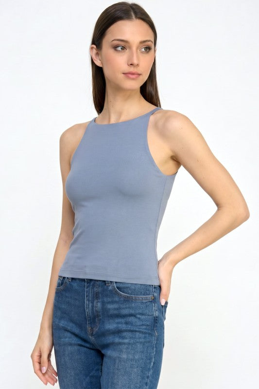 Halter Tank Top – Fitted Stretch Casual Style