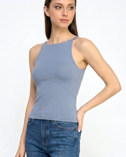Halter Tank Top – Fitted Stretch Casual Style