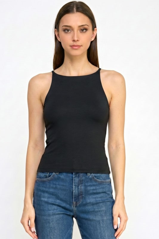 Halter Tank Top – Fitted Stretch Casual Style