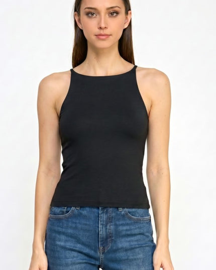 Halter Tank Top – Fitted Stretch Casual Style