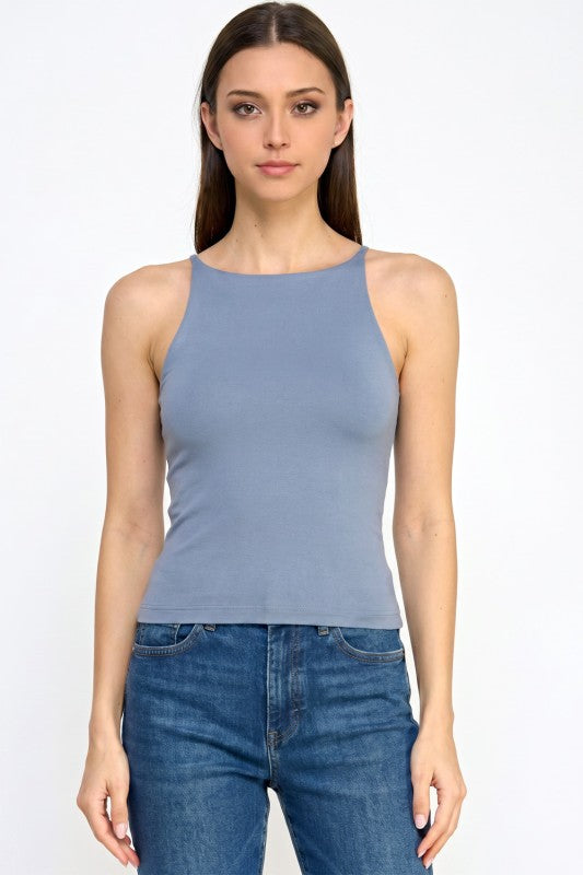 Halter Tank Top – Fitted Stretch Casual Style