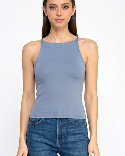 Halter Tank Top – Fitted Stretch Casual Style
