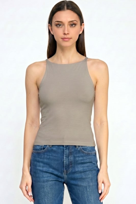 Halter Tank Top – Fitted Stretch Casual Style