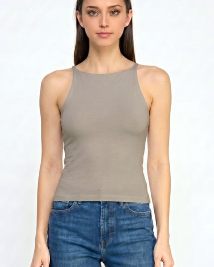 Halter Tank Top – Fitted Stretch Casual Style