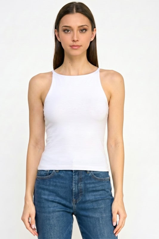 Halter Tank Top – Fitted Stretch Casual Style