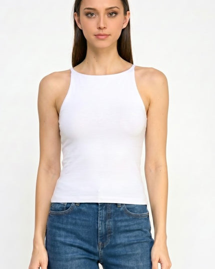 Halter Tank Top – Fitted Stretch Casual Style