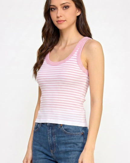 Fitted Stretch Racerback Tank Top – Stripe Active Style