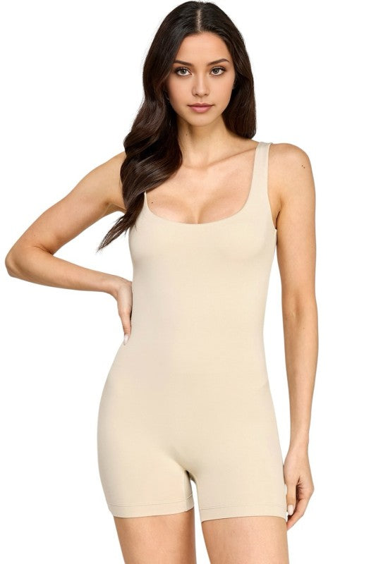 Boat Neck Romper – Double Layered Slim Fit Style