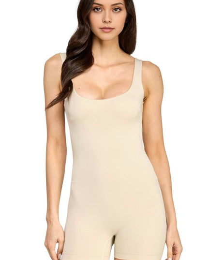 Boat Neck Romper – Double Layered Slim Fit Style