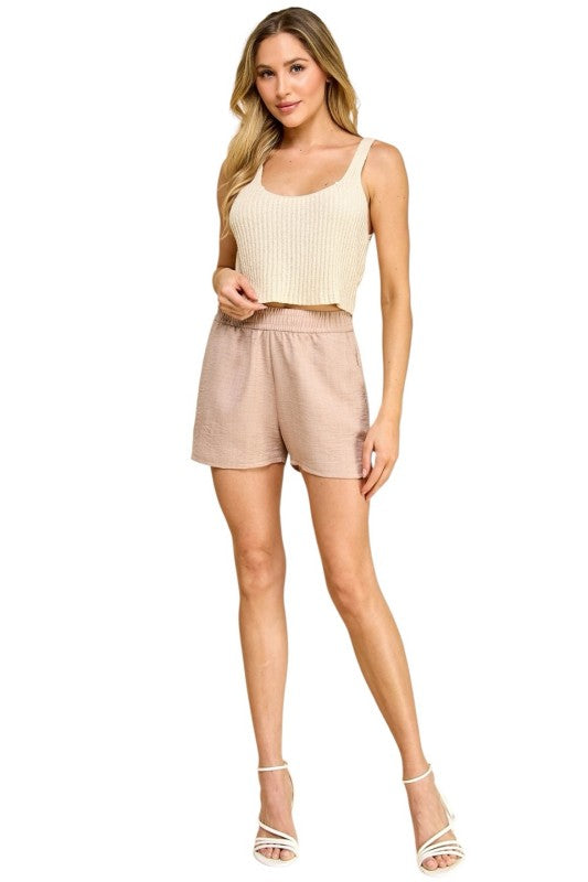 LELIS-01S Lelisi Woven Shorts – High Waist Relaxed Fit