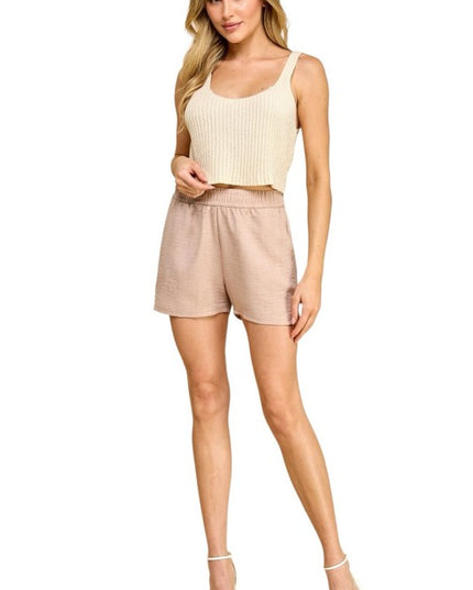LELIS-01S Lelisi Woven Shorts – High Waist Relaxed Fit