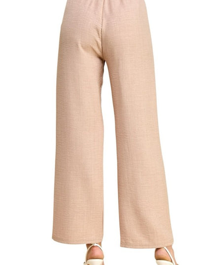 Plus Size Silky Woven Wide Leg Pants – High Waist Draped Fit
