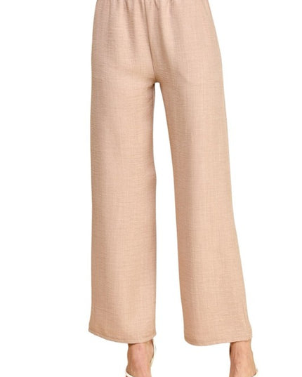 Silky Woven Wide Leg Pants – High Waist Draped Fit