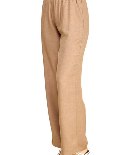 Plus Size Silky Woven Wide Leg Pants – High Waist Draped Fit