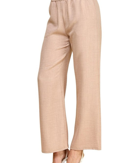 Silky Woven Wide Leg Pants – High Waist Draped Fit