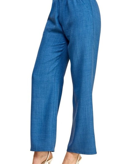 Silky Woven Wide Leg Pants – High Waist Draped Fit