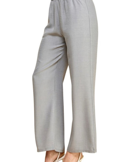 Silky Woven Wide Leg Pants – High Waist Draped Fit
