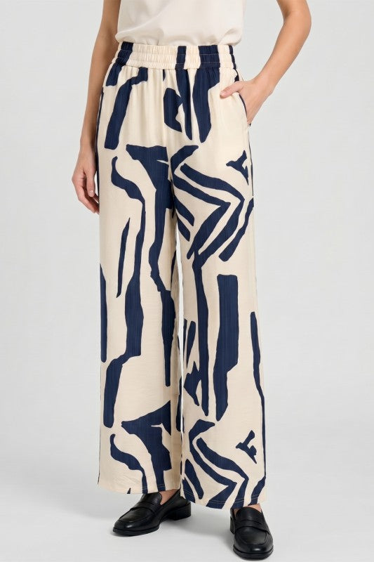 Wide Leg Pants – Unique Print Draped Style