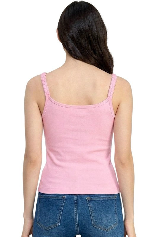 Fitted Tank Top – Hardware Accent Statement Style