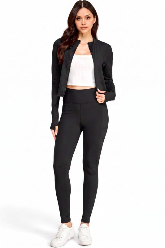 NX700SET Active Yoga Zip-Up Jacket – Yoga Legging Set