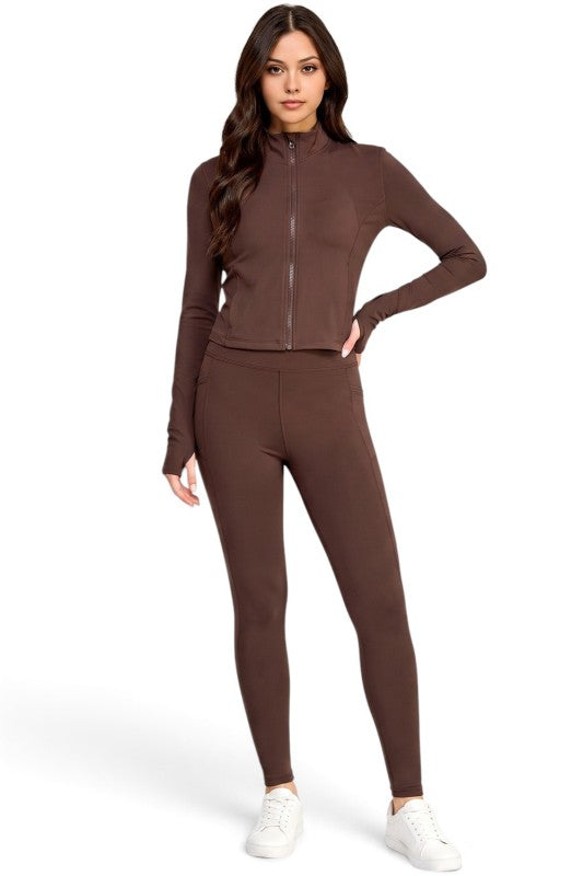 NX700SET Active Yoga Zip-Up Jacket – Yoga Legging Set