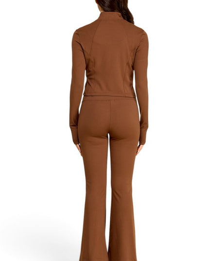 NX701-SET Yoga Zip-Up Jacket & Bell Bottom Set