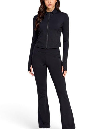 NX701-SET Yoga Zip-Up Jacket & Bell Bottom Set