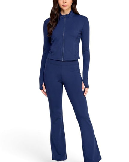 NX701-SET Yoga Zip-Up Jacket & Bell Bottom Set