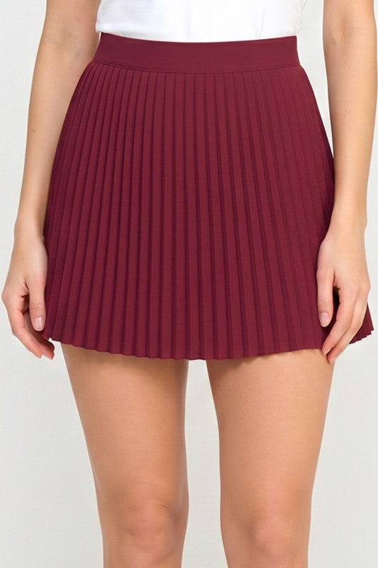 NPS001 Varsity Pleated Skort – Sporty A-Line Style