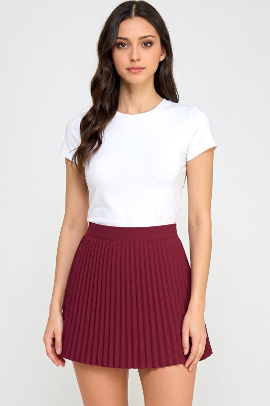 NPS001 Varsity Pleated Skort – Sporty A-Line Style