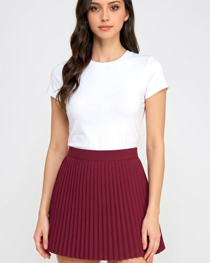 Varsity Pleated Skort – Sporty A-Line Style