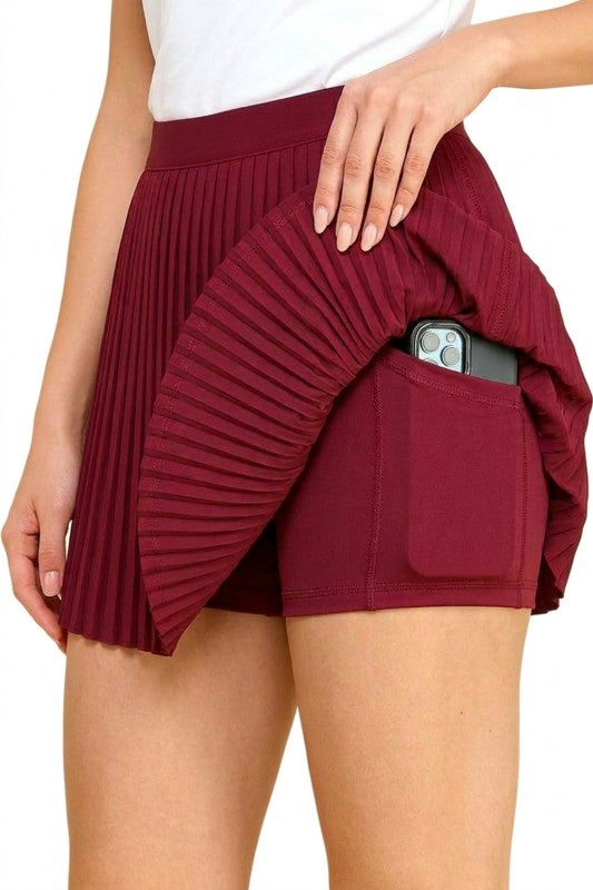 NPS001 Varsity Pleated Skort – Sporty A-Line Style