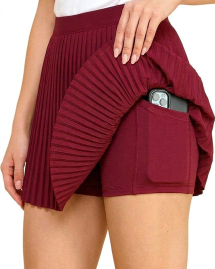 Varsity Pleated Skort – Sporty A-Line Style